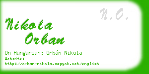 nikola orban business card