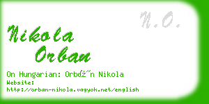 nikola orban business card